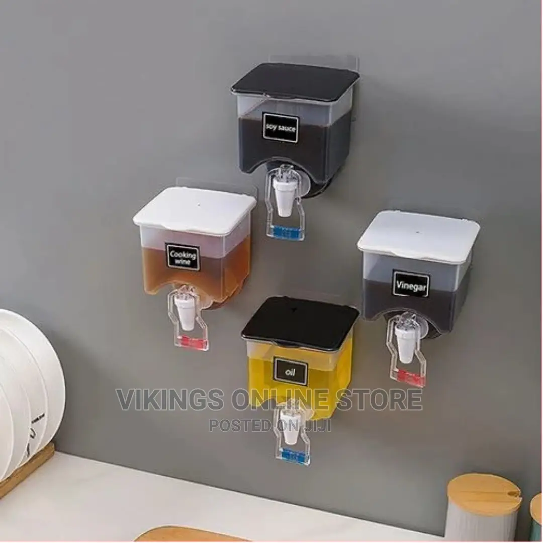 Wall Mounted Oil Sauce Vinegar Storage Bottle Dispenser