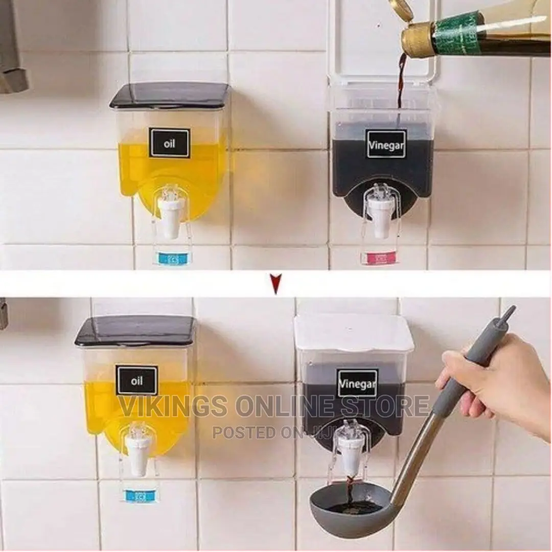 Wall Mounted Oil Sauce Vinegar Storage Bottle Dispenser