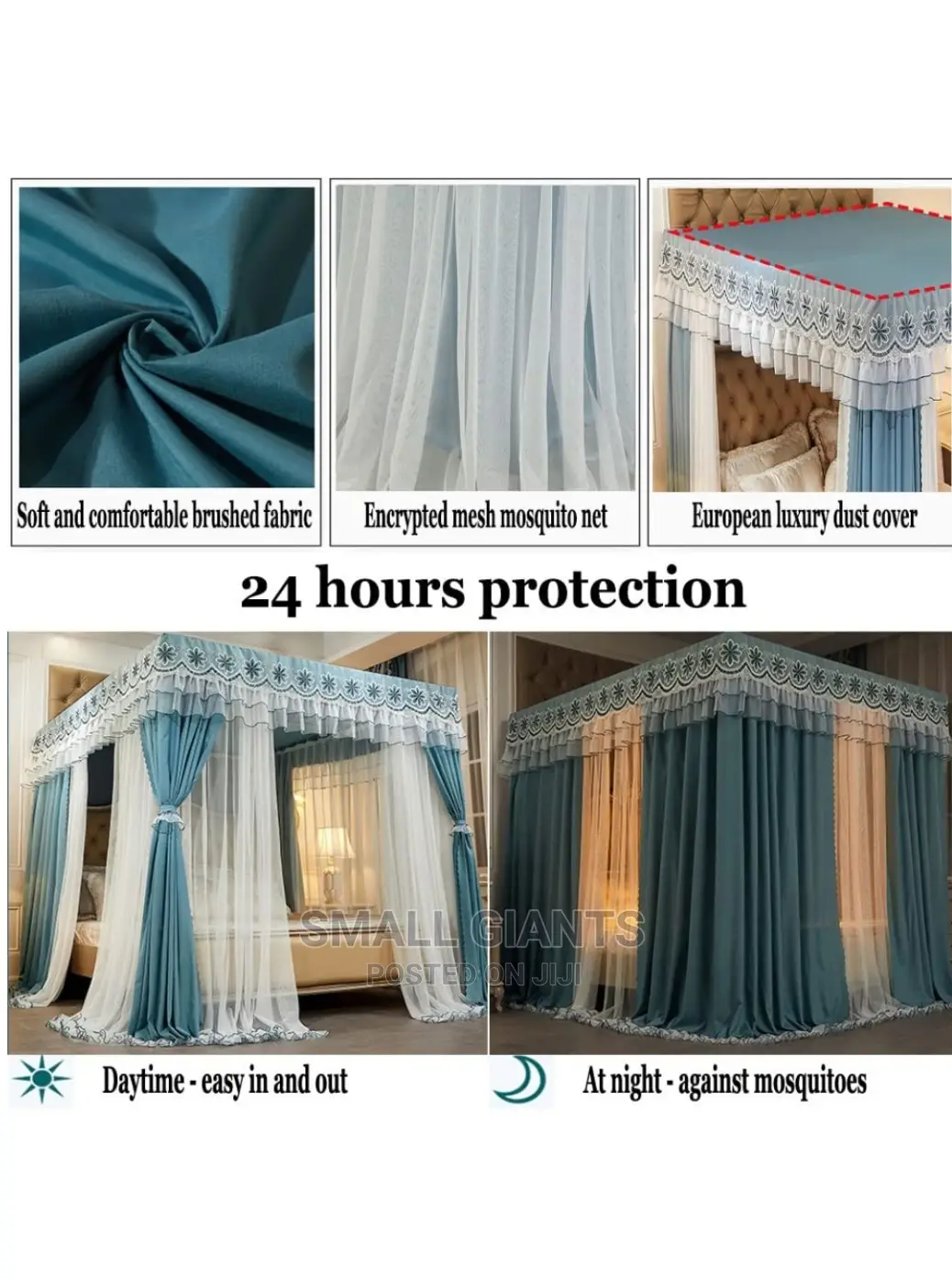 All-Round Wrapped Bed Canopy Mosquito Net With Bracket