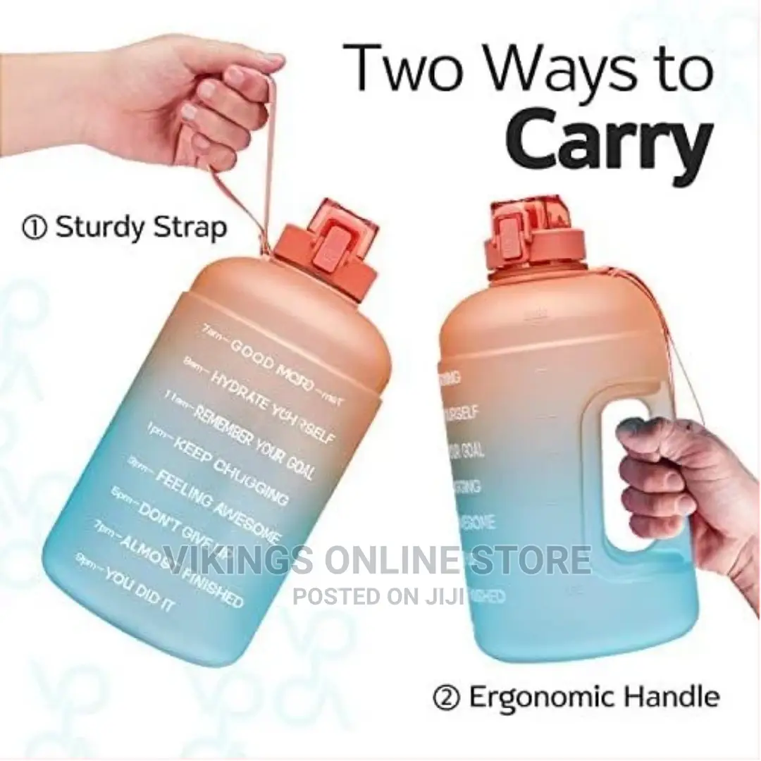 2.5L Time Marked Fitness Jug Outdoor Frosted Water Bottle,