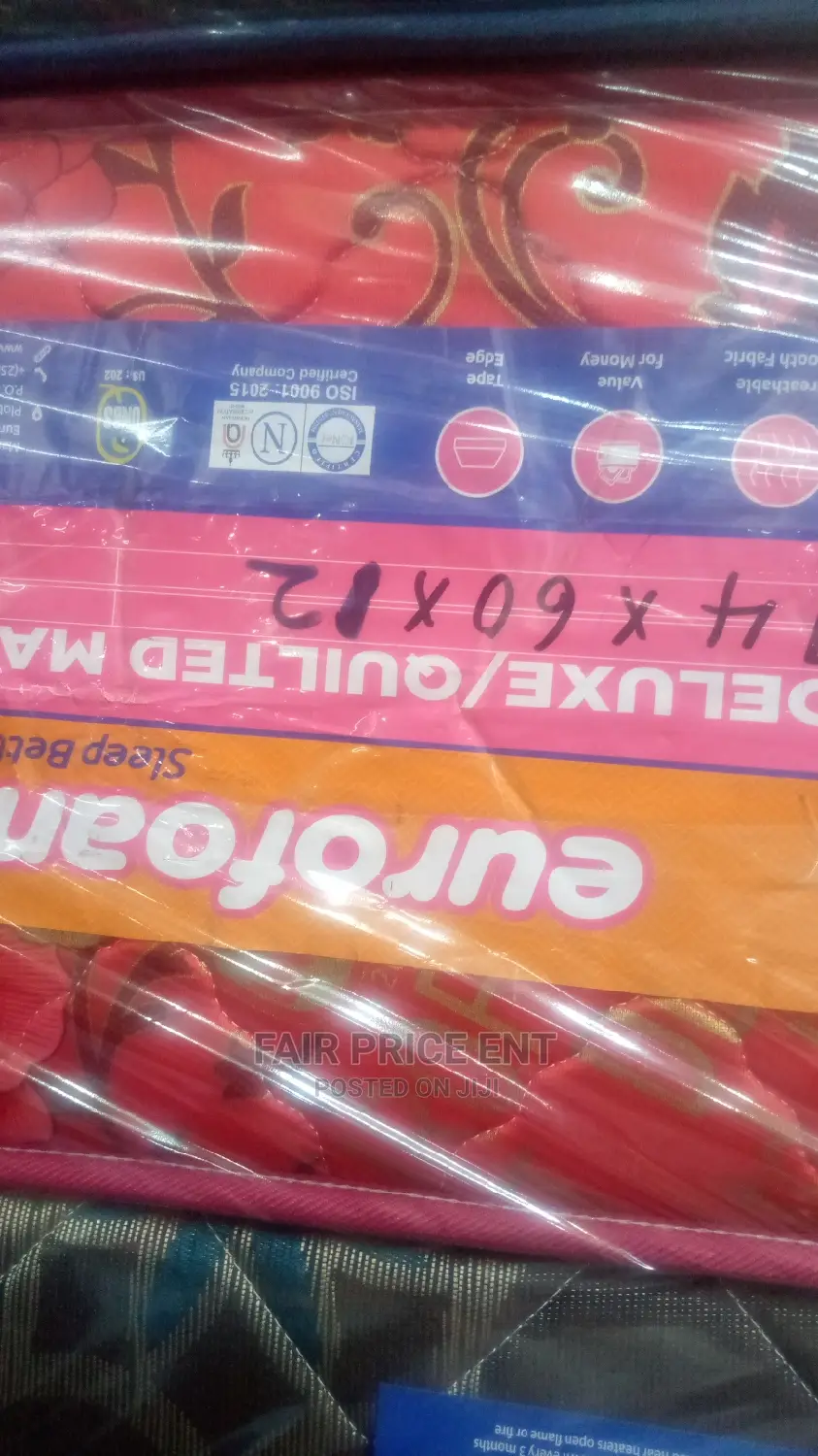 Eurofoam Mattress 6x6x12iches.( Red)