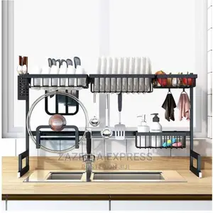 Kitchen Retractable Sink Drain Rack Above Counter Sink