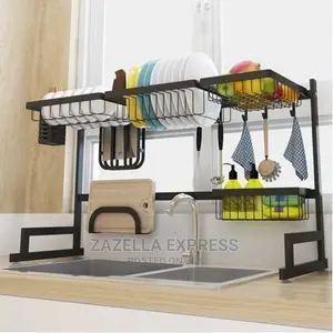 Kitchen Retractable Sink Drain Rack Above Counter Sink