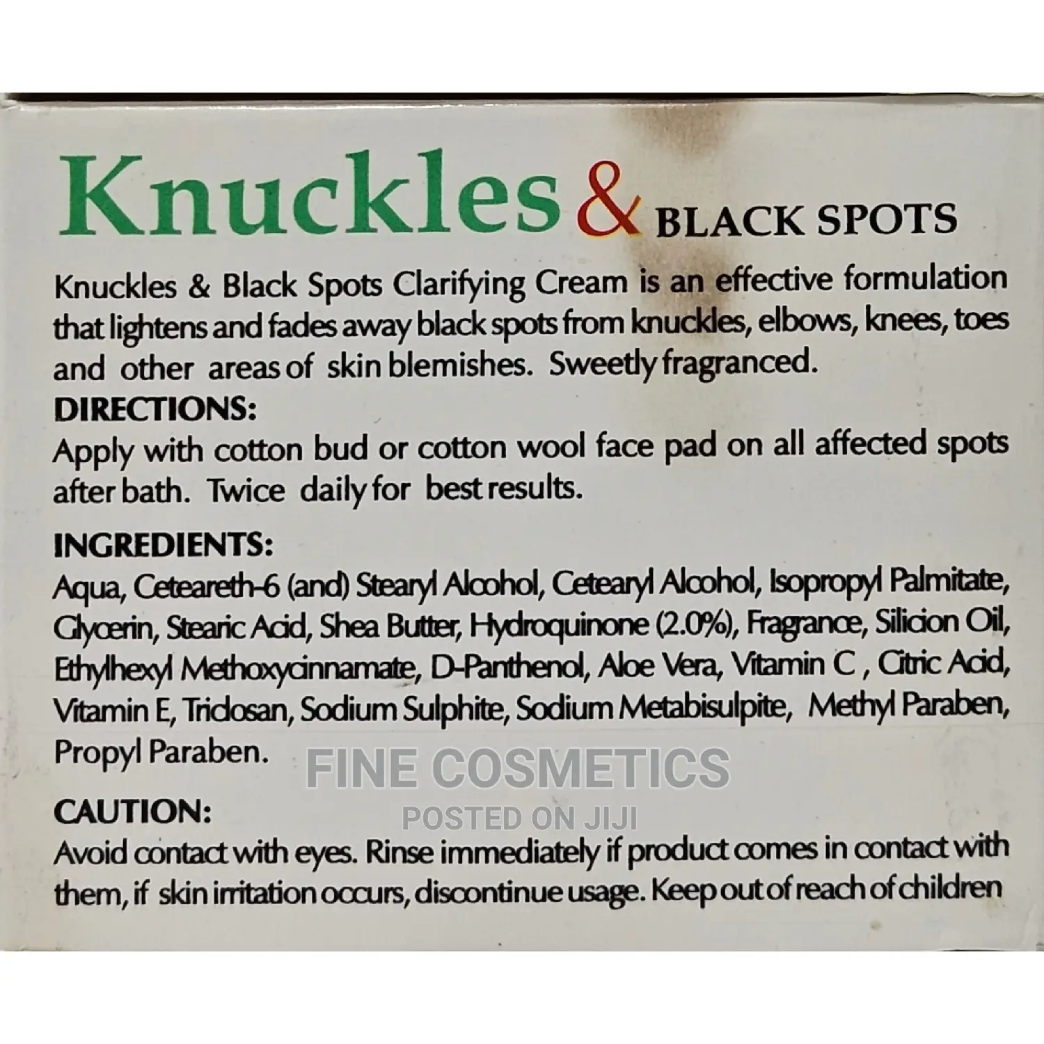Knuckles and Black Spots Clarifyng Cream Knuckles Remover
