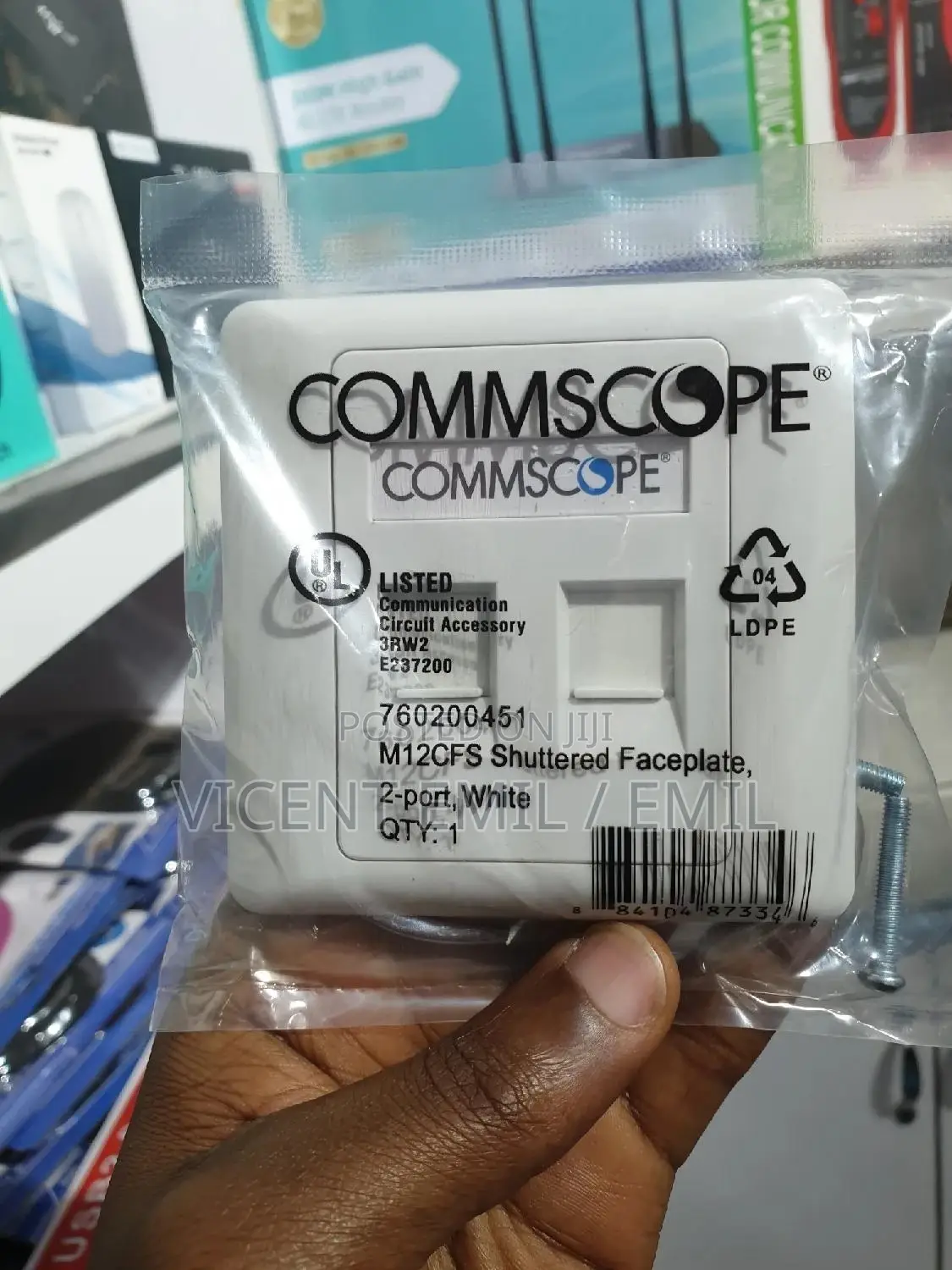 Shuttered Faceplate Network Sockets