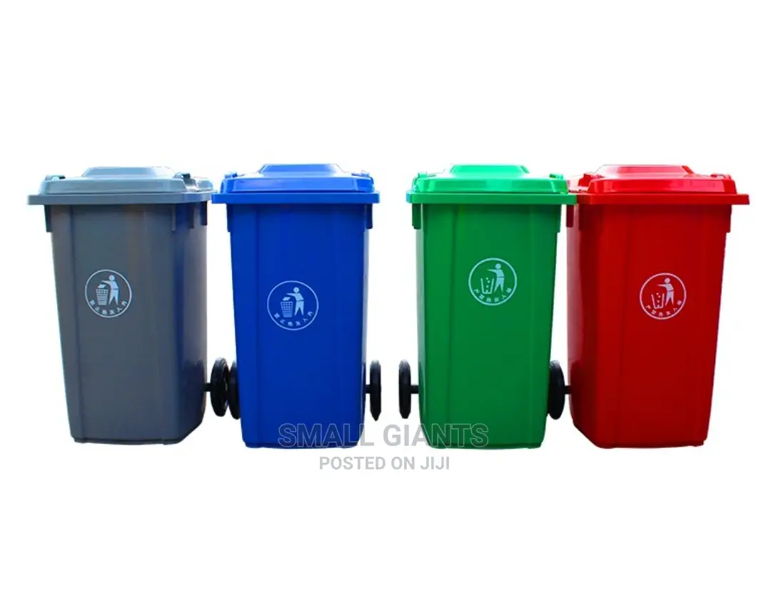 Outdoor 120L Plastic Waste Bin- Standard Household Size