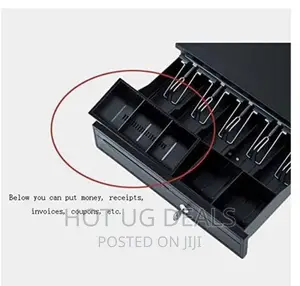 Money Box Cash Register Drawer Type for Storing Money –Black