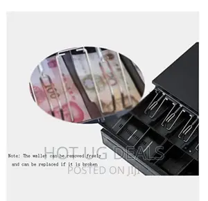 Money Box Cash Register Drawer Type for Storing Money –Black