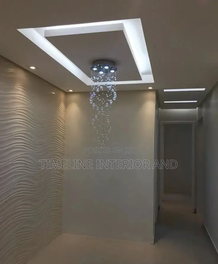 Rectangle Shape Gypsum Ceiling Design.