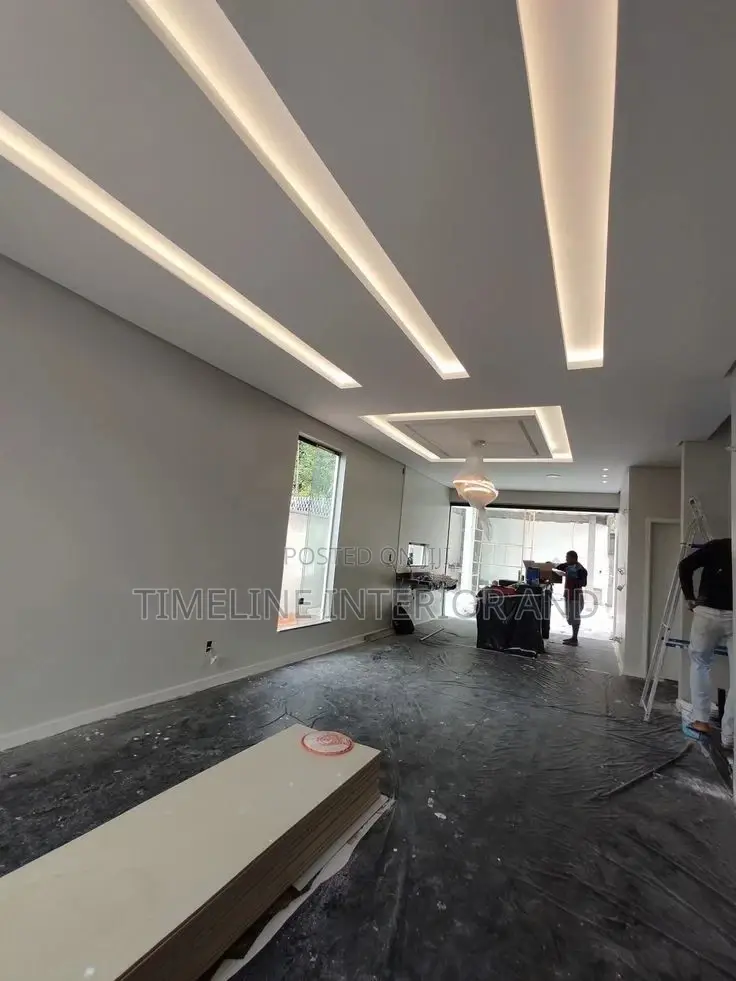 Rectangle Shape Gypsum Ceiling Design.