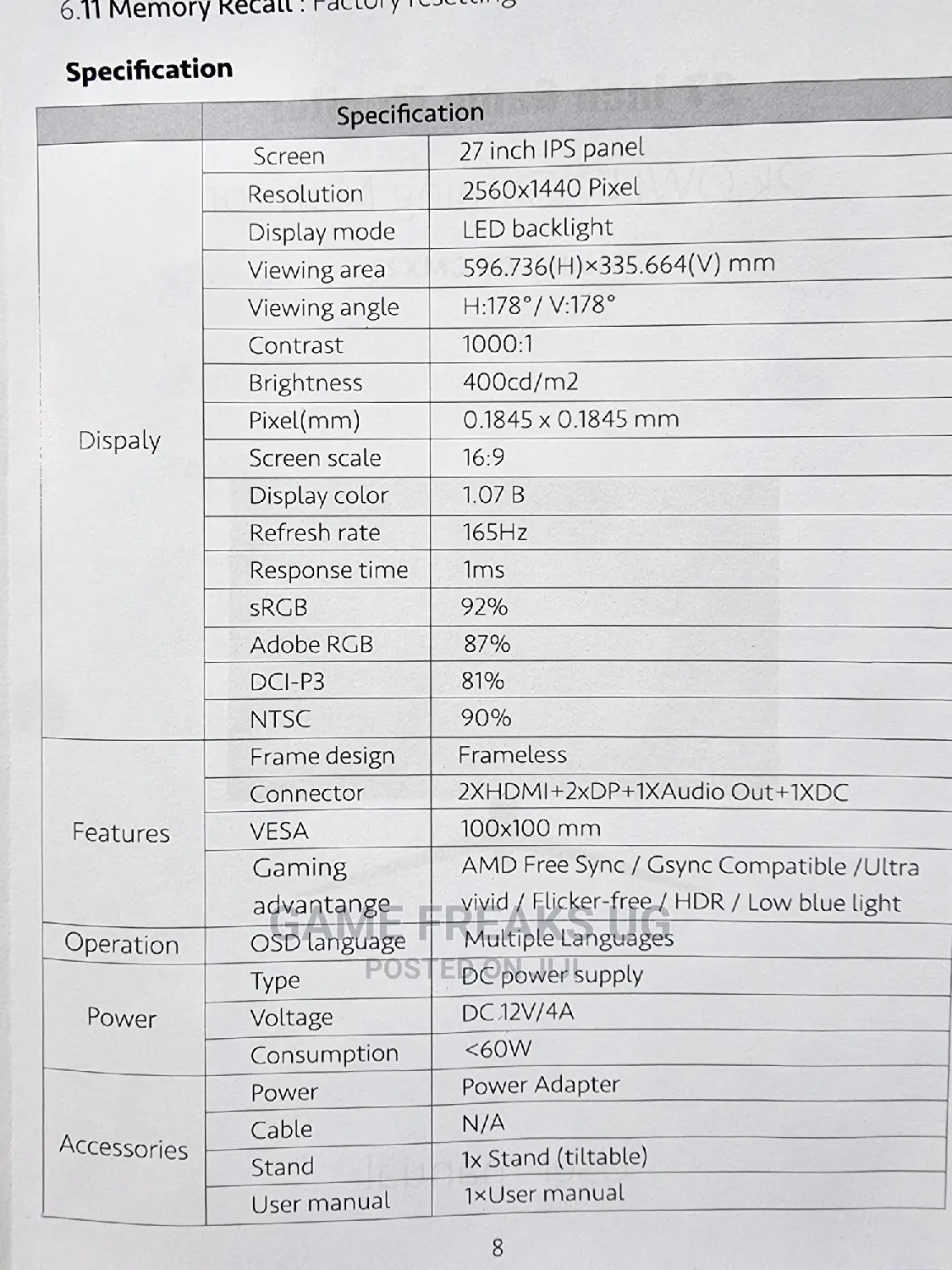 Deadskull 27inch Ips Monitor