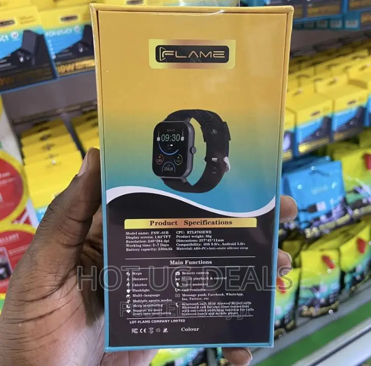 Fire-Boltt Flame Smartwatch Answercalls, Bluetooth ( Black)