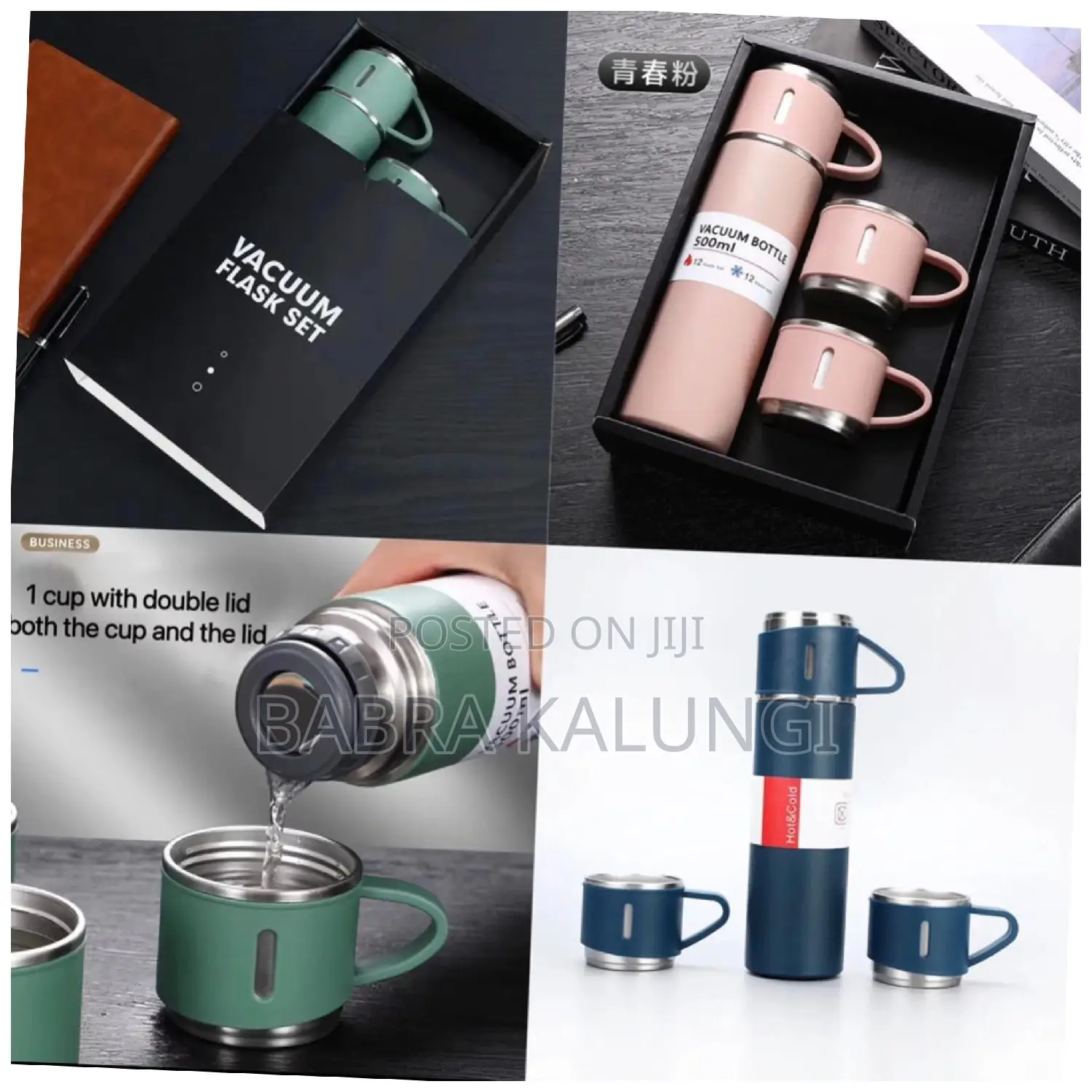 Vacuum Flask Set With Cups