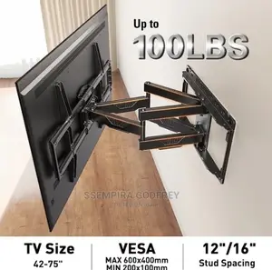 Dual Arm Tilt Full Motion TV Wall Mounts 32-75 Inches TVS