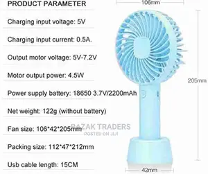 Mini Rechargeable Table Fan