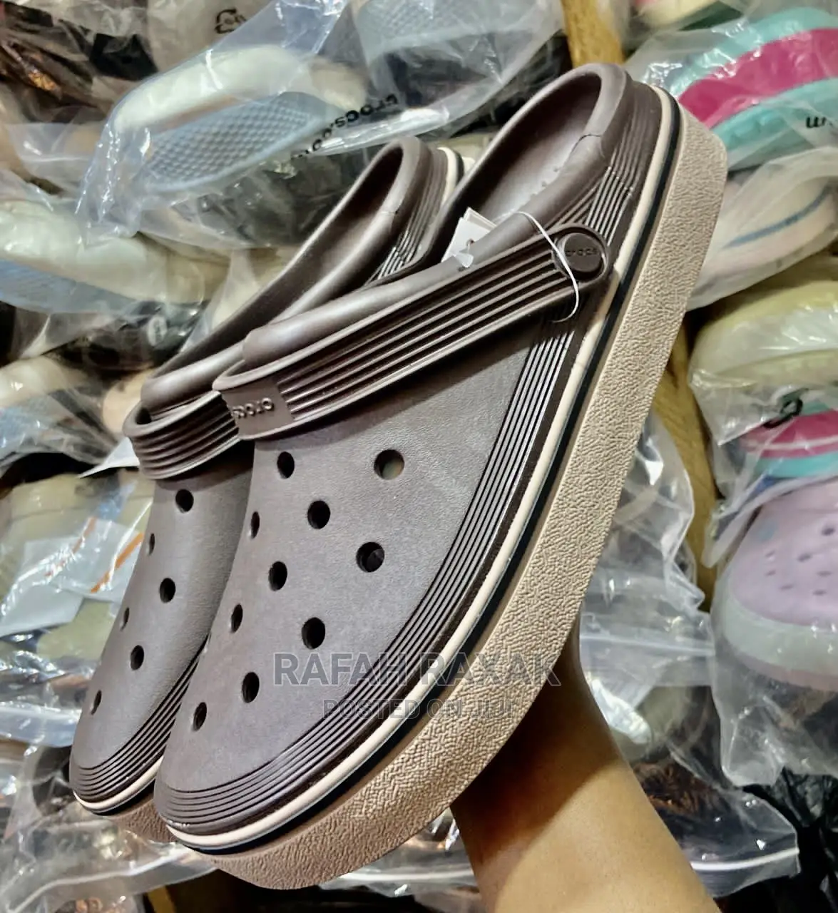 Original Brown Men’S Rubber Crocs in Central Division Shoes, Rafah