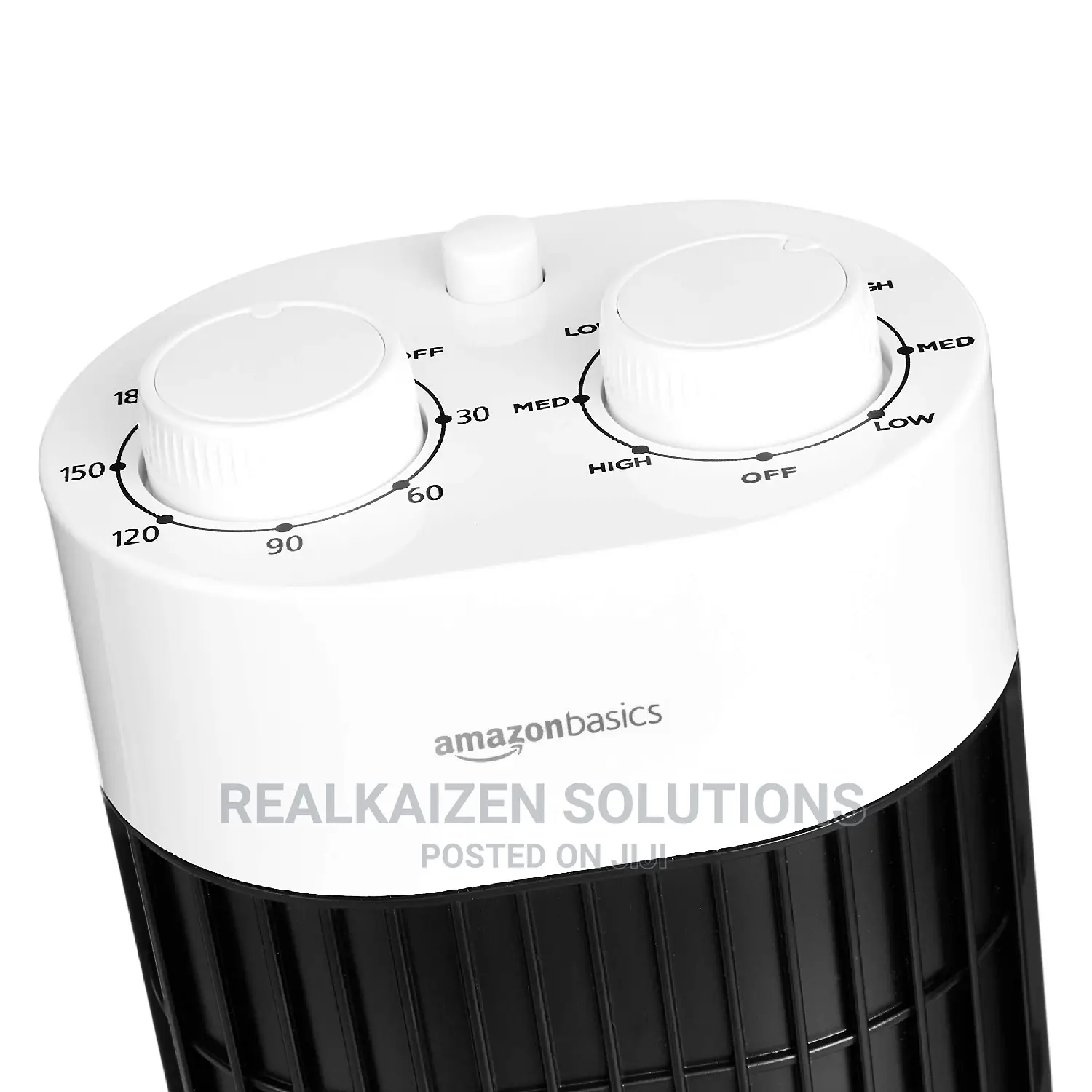 UK BASICS 3 Speed Oscillating Portable Tower Fan 45W