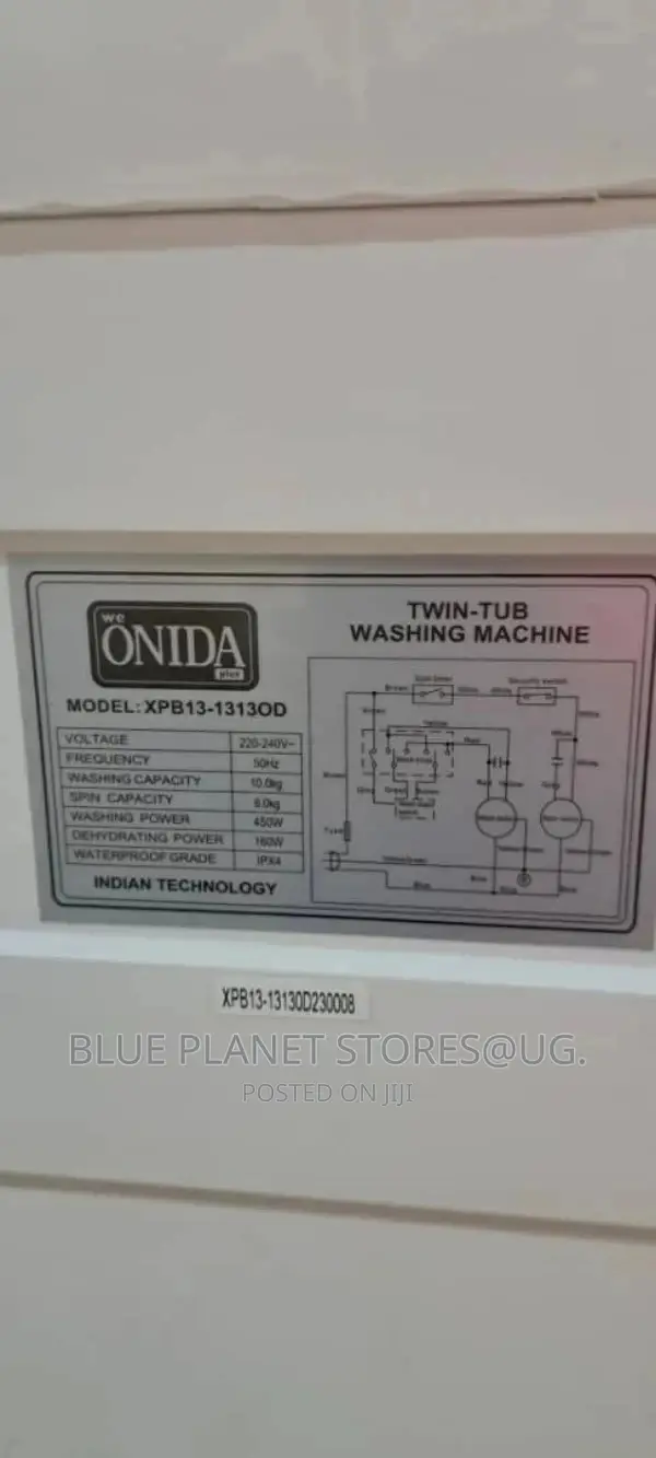 ONIDA 13kg Manual Washing Machine \\ Wash $ Dry/Xpb13-1313od