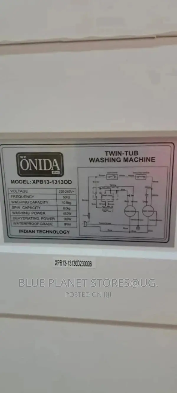 ONIDA 13kg Manual Washing Machine \\ Wash $ Dry/Xpb13-1313od