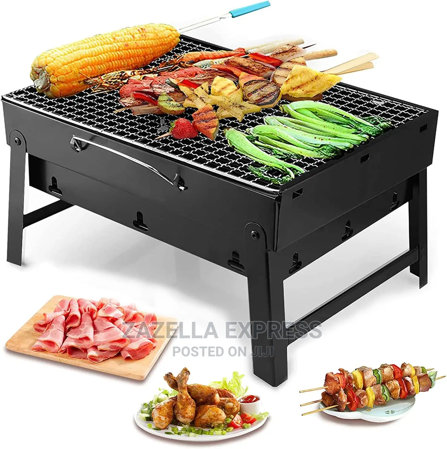 BBQ Charcoal Grill, Folding Portable Lightweight Barbecue