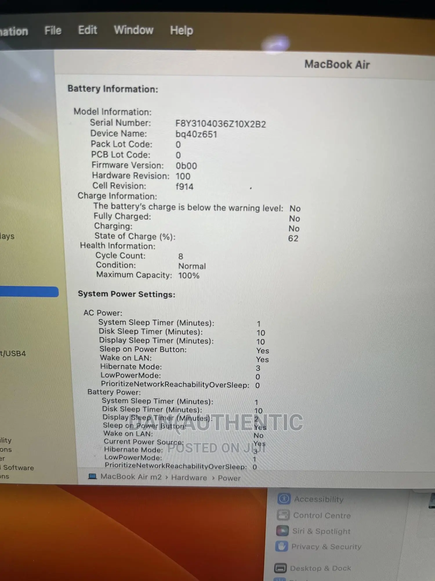 Laptop Apple MacBook Air 2022 M2 8GB Apple M2 SSD 256GB