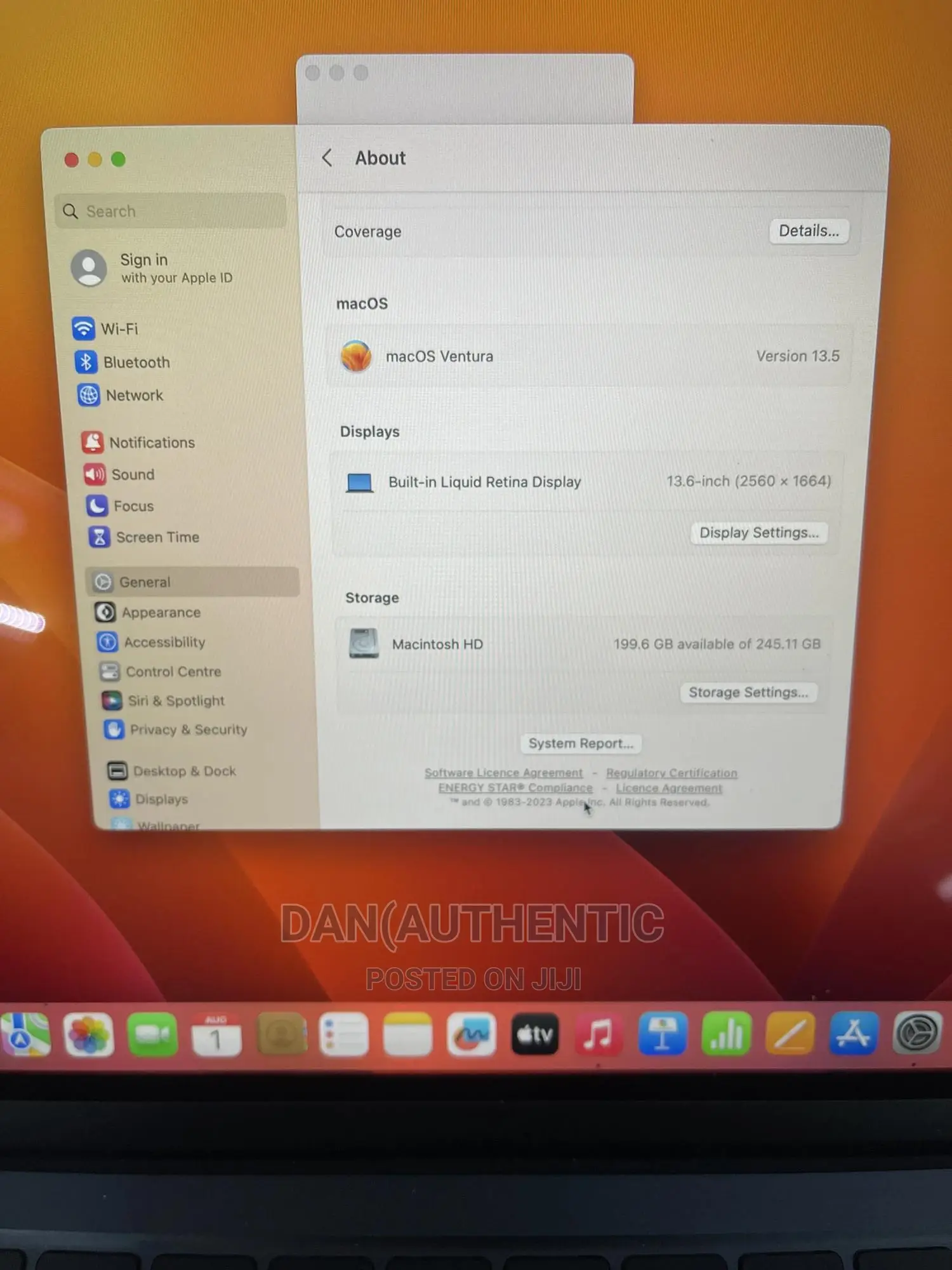 Laptop Apple MacBook Air 2022 M2 8GB Apple M2 SSD 256GB
