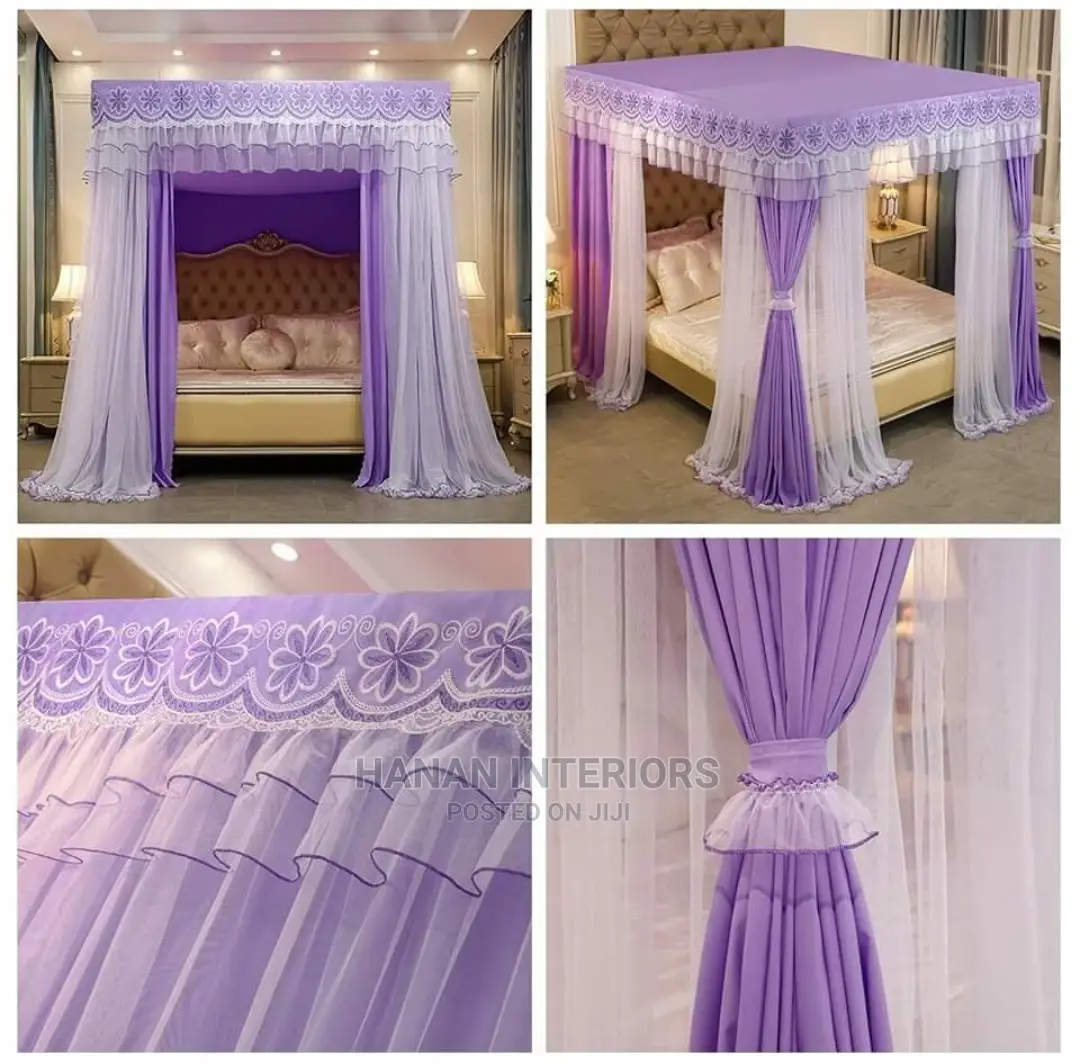 4stands Mosquito Net With Curtain Design