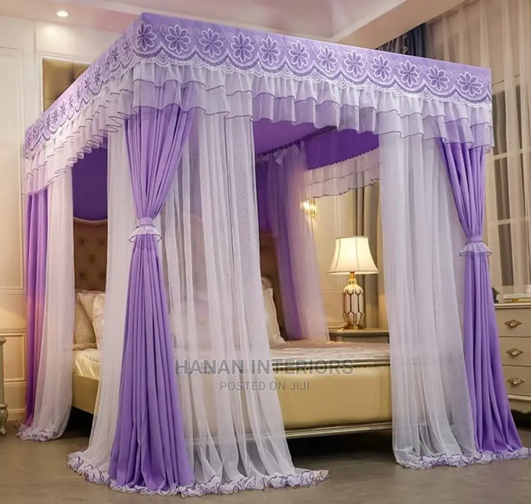 4stands Mosquito Net With Curtain Design