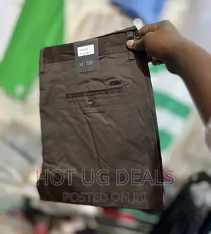 Men's Designer Stretching Non-Fading Khaki Pants - Brown