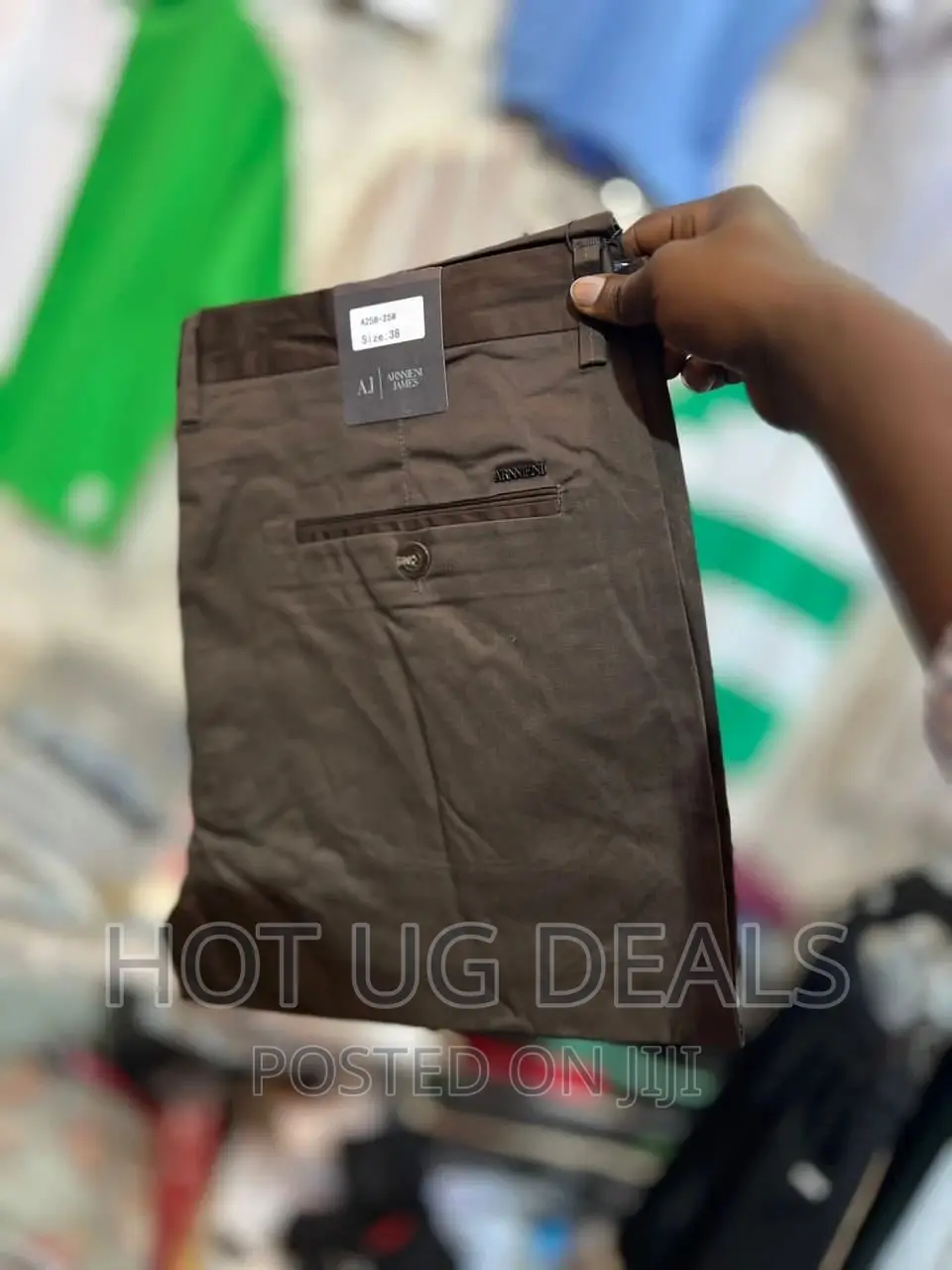 Men's Designer Stretching Non-Fading Khaki Pants - Brown