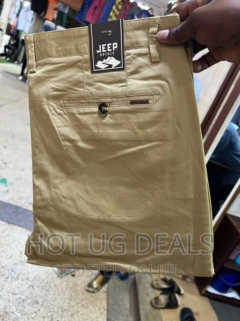Men's Designer Stretching Non-Fading Khaki Pants- Brown