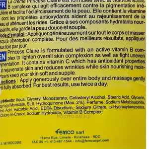 Original Princess Claire Brightening Vitamin E Cream 500ml