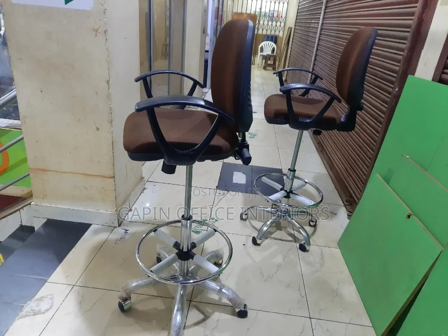 Office Counter Chairs, 2 Pieces