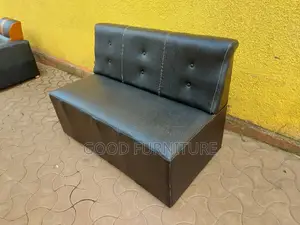 Black Leather Waiting Seat