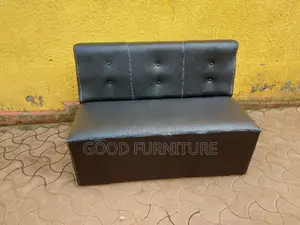 Black Leather Waiting Seat
