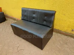 Black Leather Waiting Seat