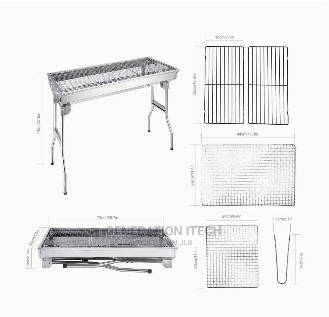 Portable Stainless Steel Grill - Outdoor Camping BBQ Grill