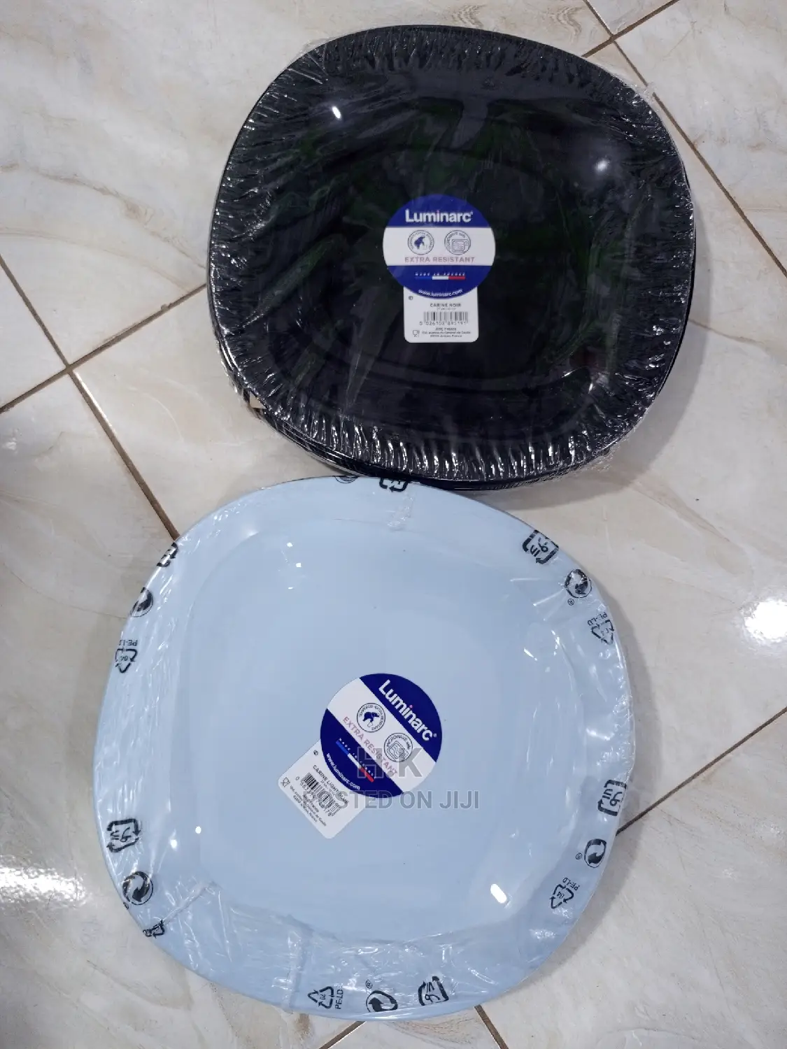 Luminarc Black Square Design Plates - Set of 6 - Black.