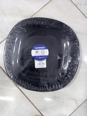 Luminarc Black Square Design Plates - Set of 6 - Black.