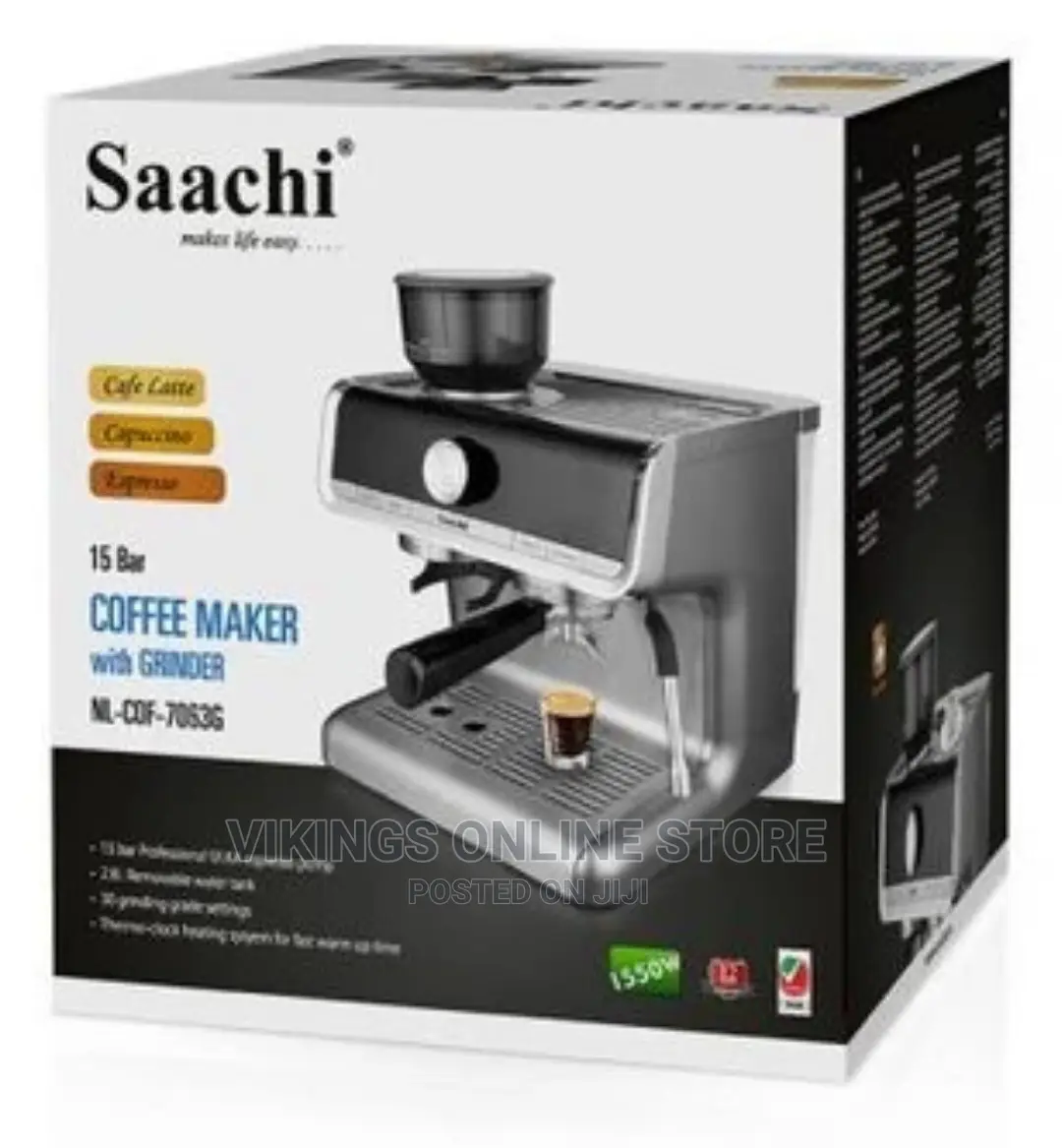 Saachi NL-COF-7063 Cappuccino, Coffee Maker With Grinder