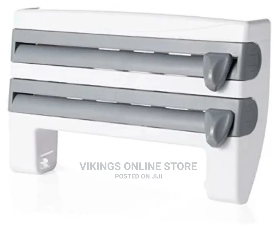 4 in 1 Cling Film, Paper Towel and Foil Rack Cutter, Holder