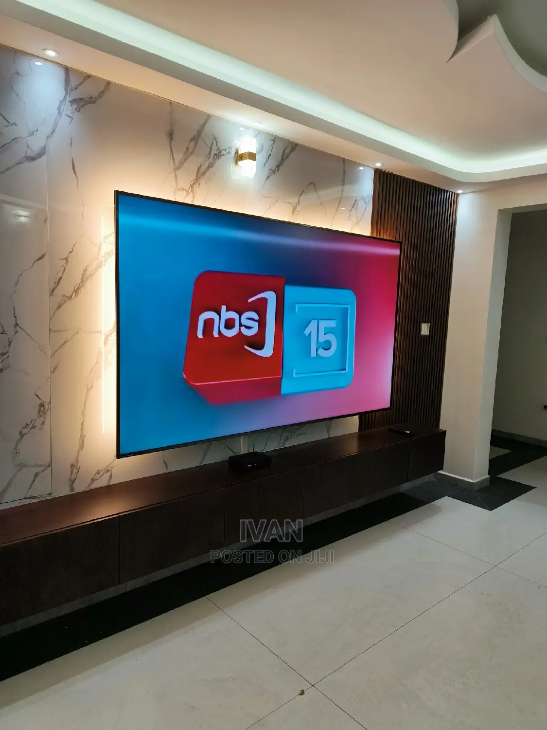 TV Slat Wall and Cabinets