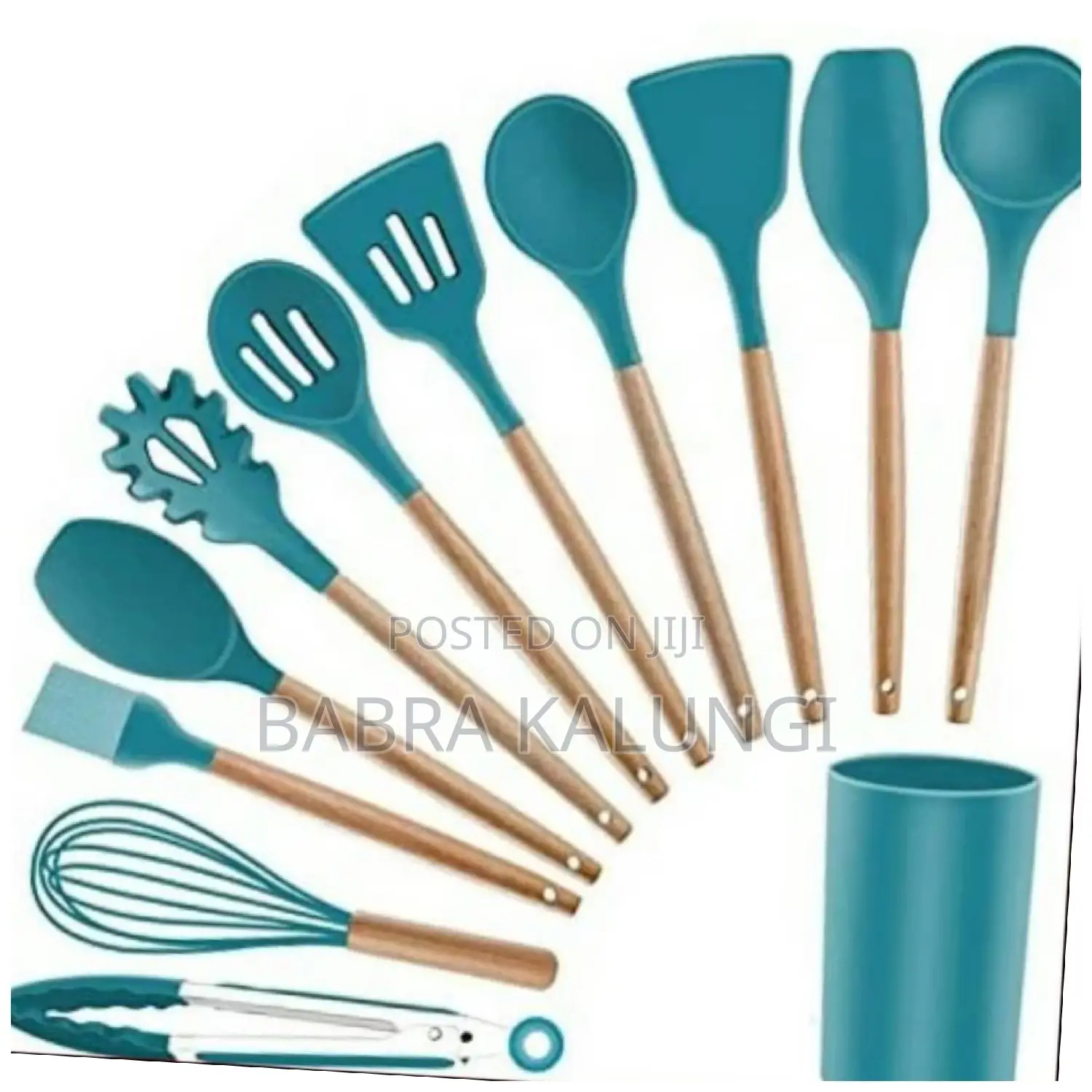 Silicone Wooden Cooking Utensils