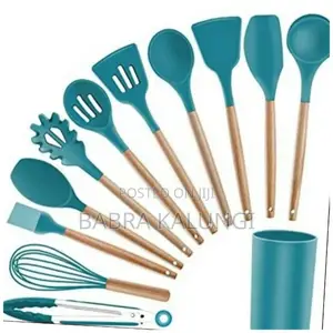 Silicone Wooden Cooking Utensils