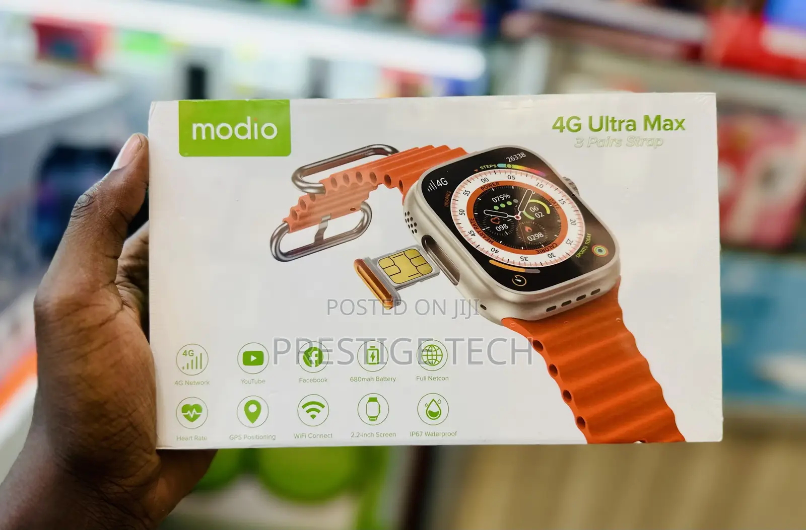 Modio 4G Ultra Max Smartwatch 64GB 4GB RAM With Sim Card