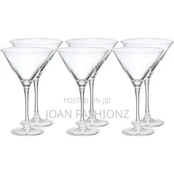 Quality 6 Cocktail and Wine Glasses-Transparent