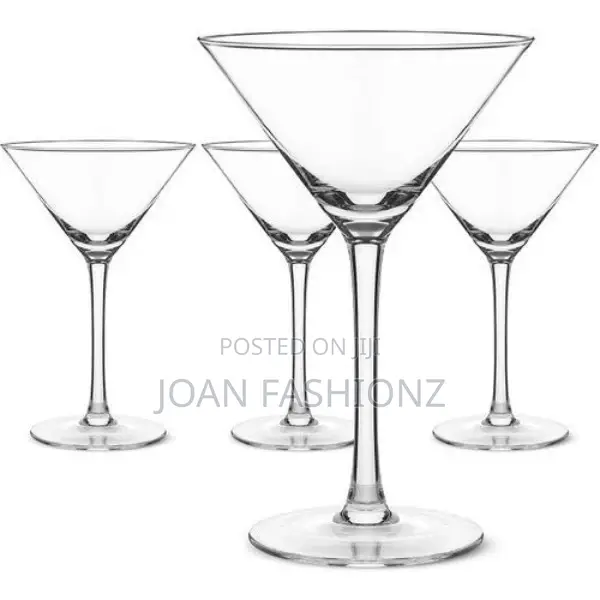 Quality 6 Cocktail and Wine Glasses-Transparent