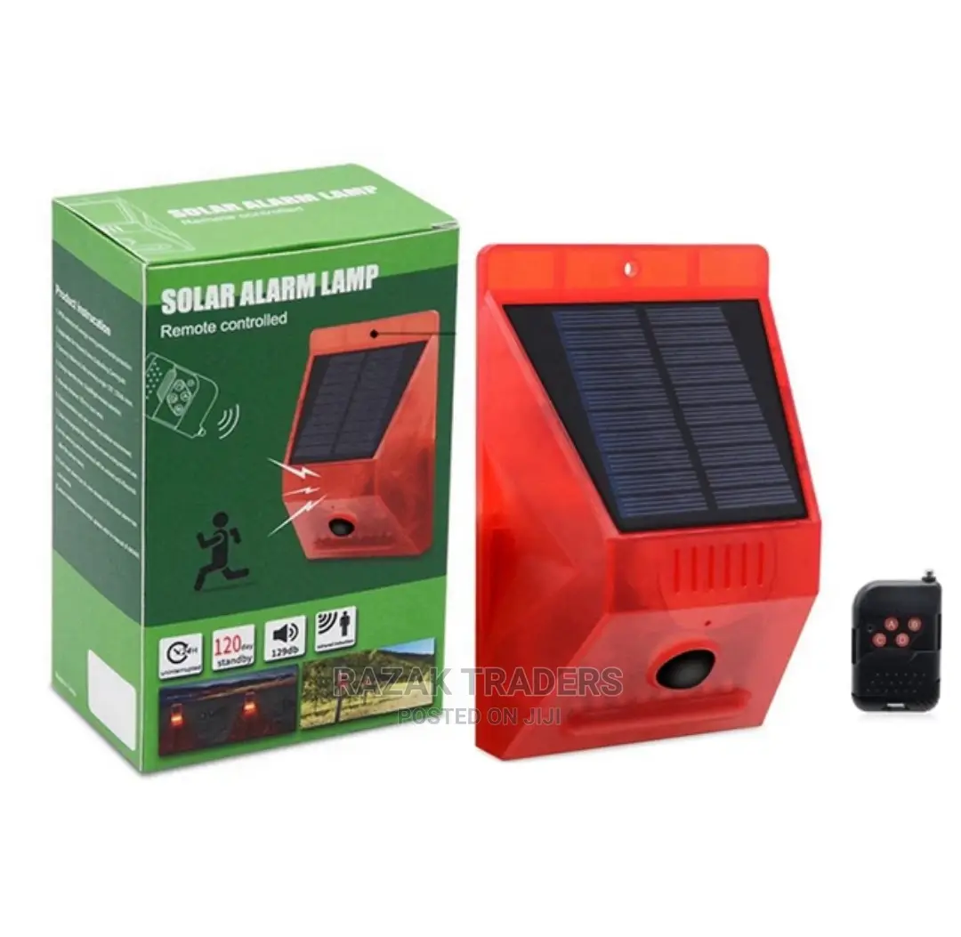 Solar Strobe Light Alarm, Remote Control Motion Detector