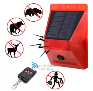 Solar Strobe Light Alarm, Remote Control Motion Detector