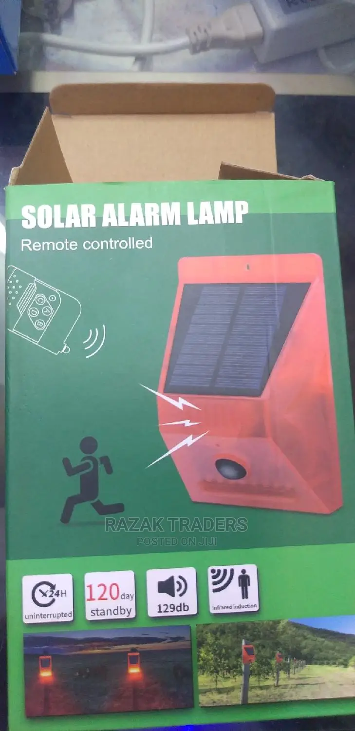 Solar Strobe Light Alarm, Remote Control Motion Detector